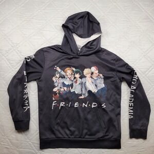 My Hero Academia FRIENDS themed black hoodie size L